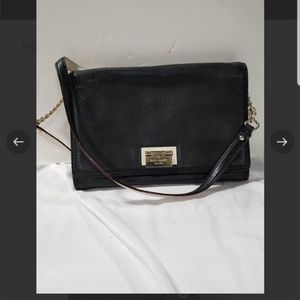 EUC KATE SPADE black leather crossbody purse